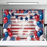 Aperturee - Aperturee Oldstyle USA Flag Balloon Stars Photography Backdrop